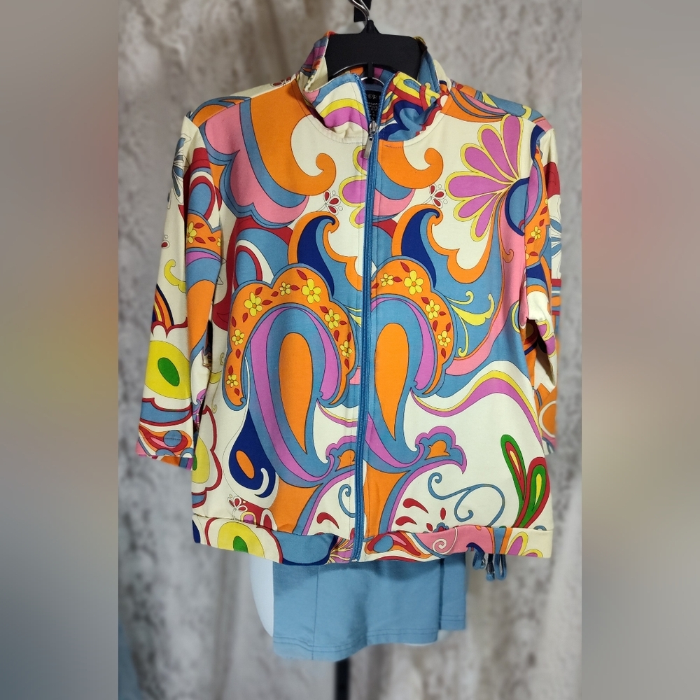 Mirror Image Track Jogging Leisure Suit Colorful Abstract Nwot